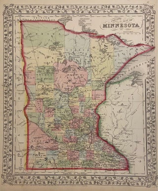 Item #300140 County Map of Minnesota. Samuel Augustus Jr MITCHELL