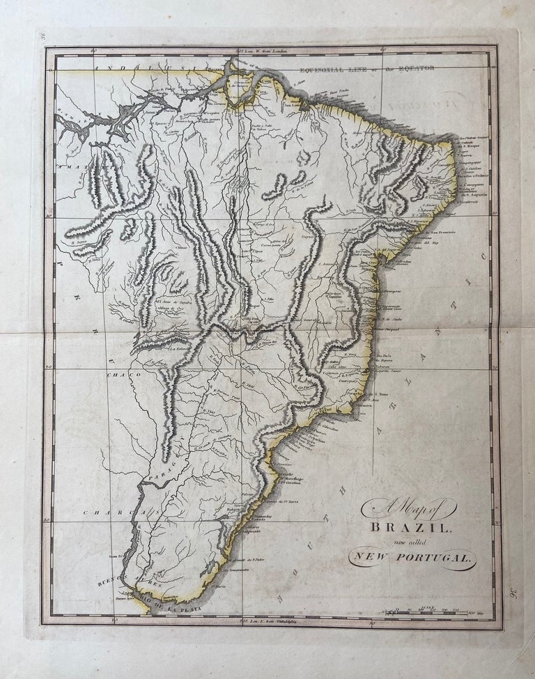 Item #301519 A Map of Brazil now called New Portugal. Mathew CAREY.