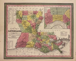 Item #302572 A New Map of Louisiana with its Canals, Roads & Distances from place to place, along...