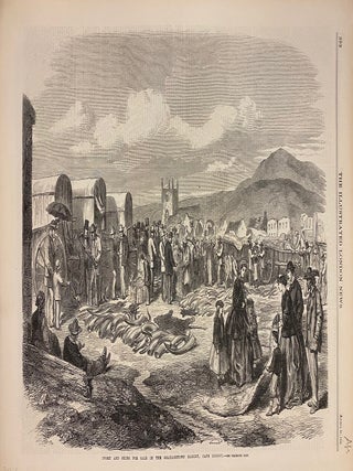 Item #303618 Ivory and Skins for Sale in the Grahamstown Market, Cape Colony. The Illustrated...