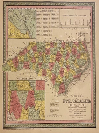 Item #303620 A New Map of Nth. Carolina with its Canals, Roads & Distances from place to place,...