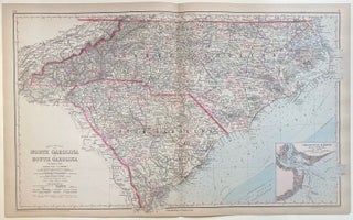 Item #303738 Frank's New Map of North Carolina and South Carolina. Frank A. GRAY