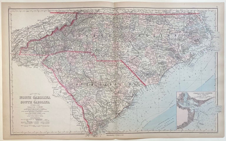 Item #303738 Frank's New Map of North Carolina and South Carolina. Frank A. GRAY.