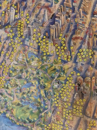 Item #304291 Larry Wolfe's official map of movie stars' homes, New York City: Also...