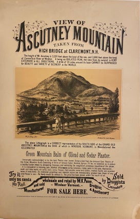 Item #304633 View of Ascutney Mountain, taken from High Bridge at Claremont NH; [Balm of Gilead]....