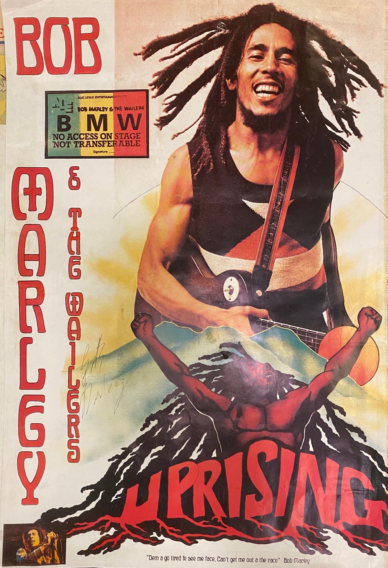 Signed Poster Bob MARLEY picture