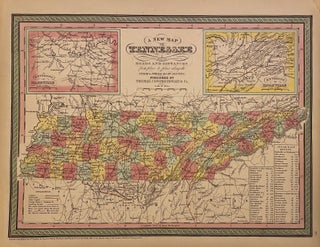 Item #306094 A New Map of Tennessee with its Canals, Roads & Distances from place to place, along...