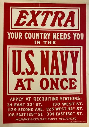 Item #306609 EXTRA Your Country Needs You In The U.S. Navy At Once. Women's Auxiliary Naval...