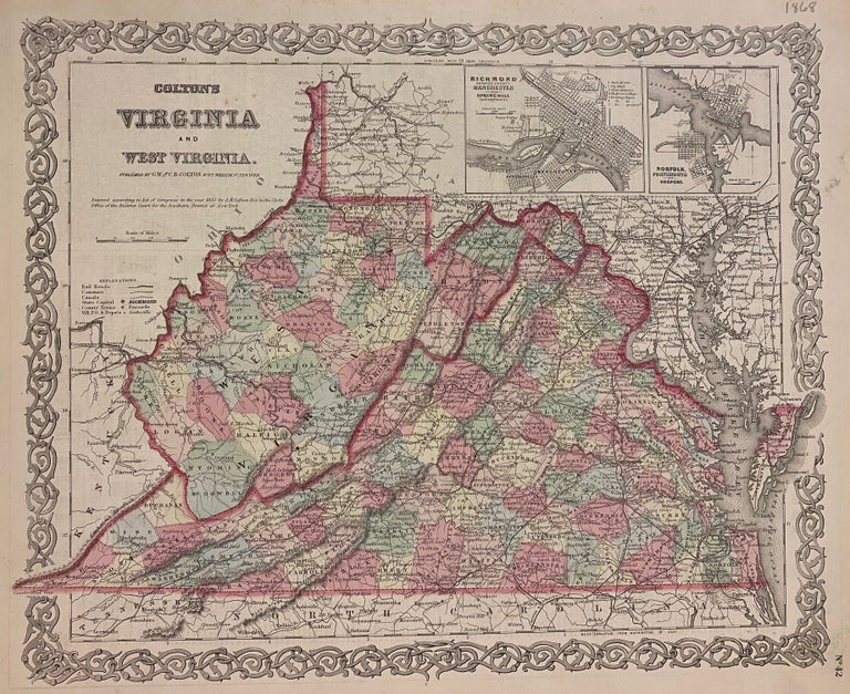 Item #307827 Virginia and West Virginia. J. H. COLTON.