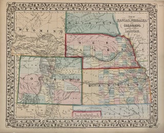 Item #308662 Map of Kansas, Nebraska and Colorado. Showing also the Southern Portion of the...