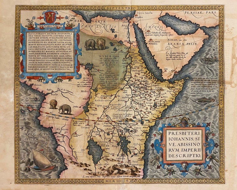 Item #308674 Map of the Kingdom of Prester John, also known as the Abyssinian Empire; Presbiteri Iohannis, Sive, Abissinorum Imperii Descriptio. Abraham ORTELIUS.