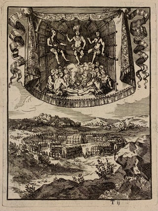 Item #309417 Chief of Powhatan and Village in Virginia; (De L'Amerique Figure CXXVI). Allain...