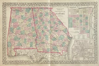 Item #309695 County Map of the States of Georgia and Alabama. Samuel Augustus Sr MITCHELL