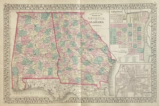 Item #309695 County Map of the States of Georgia and Alabama. Samuel Augustus Sr MITCHELL