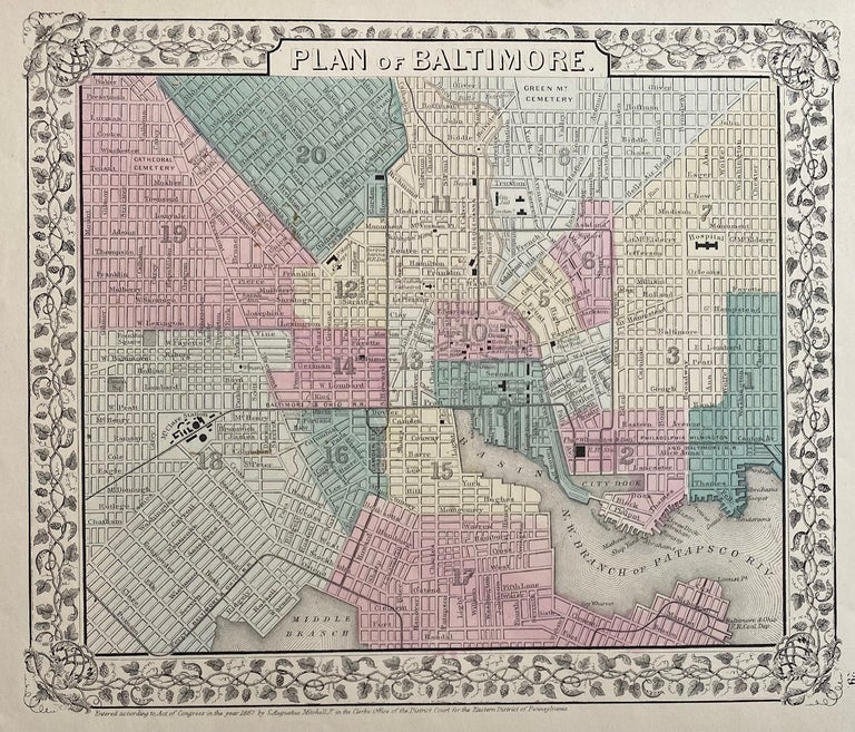 Item #309704 Plan of Baltimore. S. Augustus MITCHELL Jr.