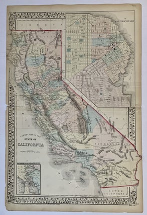 Item #309719 County Map of the State of California. Samuel Augustus Jr MITCHELL