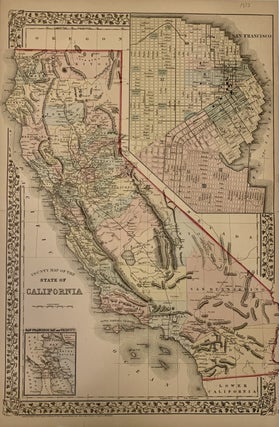 Item #309740 County Map of the State of California. Samuel Augustus Jr MITCHELL