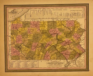 Item #309999 A New Map of Pennsylvania with their Canals, Roads & Distances. Samuel Augustus Sr...
