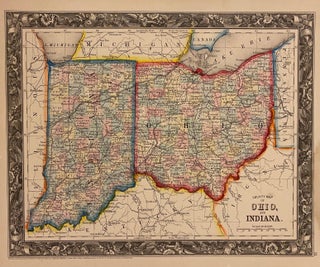 Item #310066 County Map of Ohio, and Indiana. Samuel Augustus Jr MITCHELL