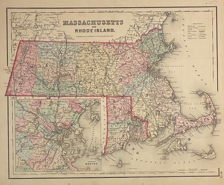 Item #310127 Massachusetts and Rhode Island. J. H. COLTON.