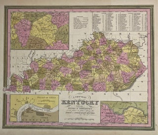 Item #310205 A New Map of Kentucky with its Roads and Distances from place to place along the...