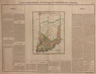 Item #310219 Carte Geographique, Statistique et Historique de L'Indiana. Jean Alexandre BUCHON