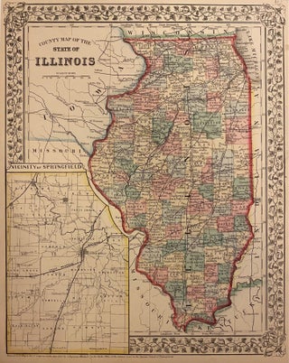 Item #310364 County Map of the State of Illinois. Samuel Augustus Jr MITCHELL
