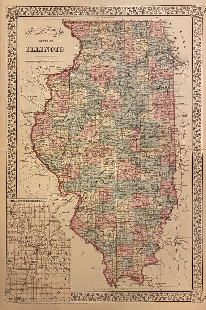 Item #310367 County & Township Map of the States of Illinois. Samuel Augustus Jr MITCHELL.