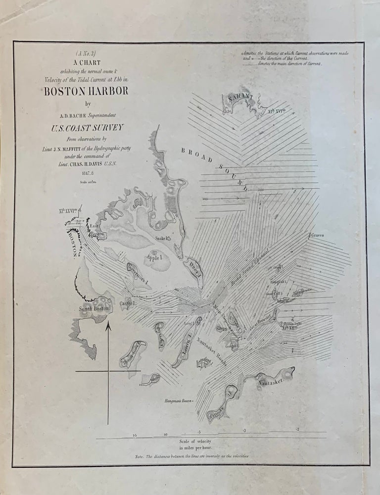 Item #310583 A chart exhibiting the normal course & velocity of the tidal current at ebb in Boston Harbor. A. D. BACHE, U S. COAST SURVEY.