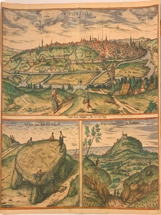 Item #310906 Pictavia Vulgo Poictiers; La pierre levee demie lieue de Poictiers; Prospectus...