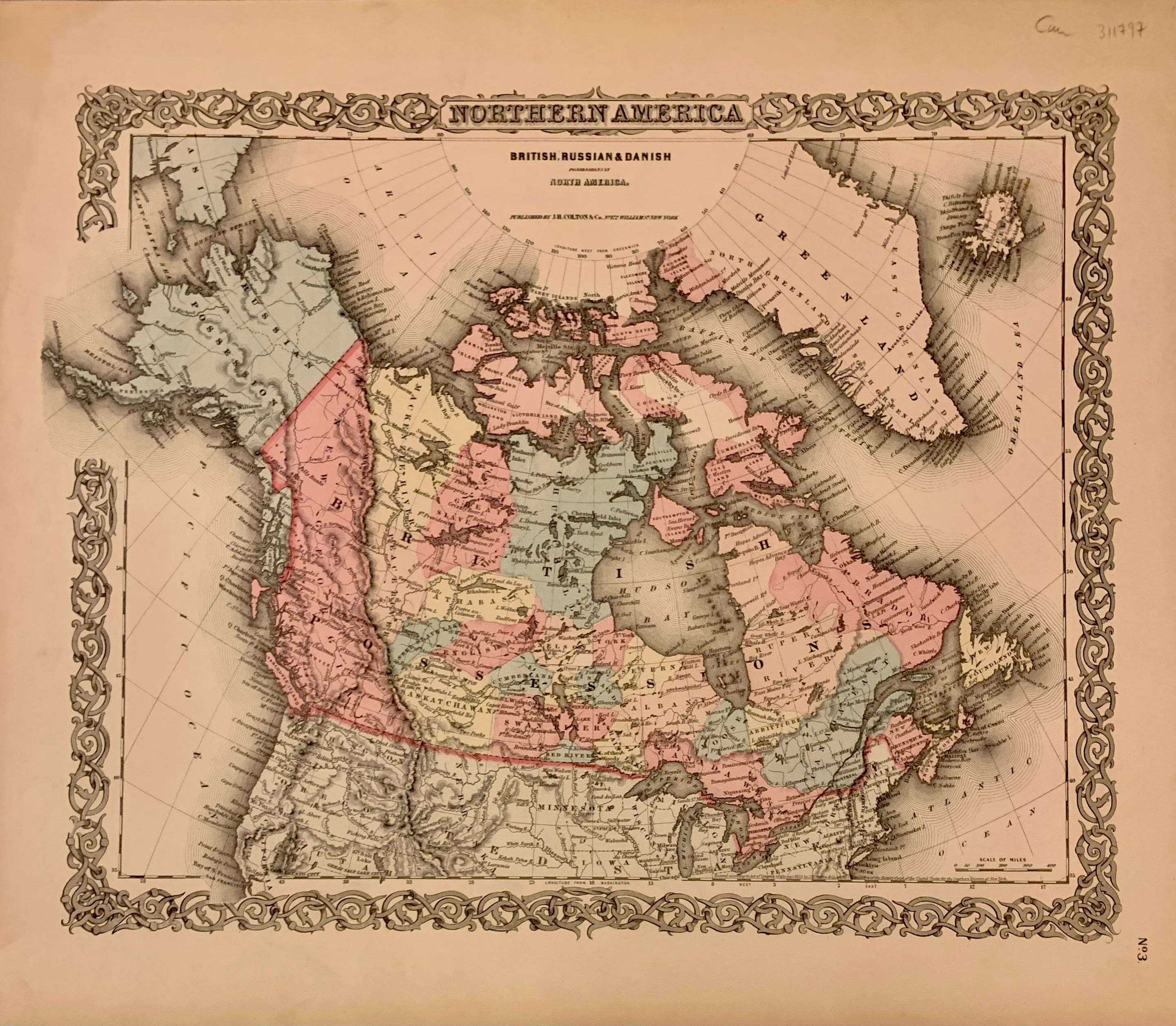 Northern America; British, Russian and Danish Possession in North America J photo image