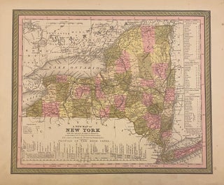 Item #312193 A New Map of New York with its Canals, Roads & Distances. Samuel Augustus Sr MITCHELL