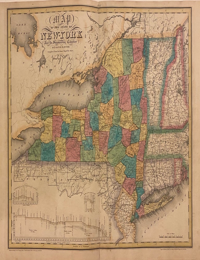 Item #312198 Map of the State of New York and the Surrounding Country. David H. BURR.