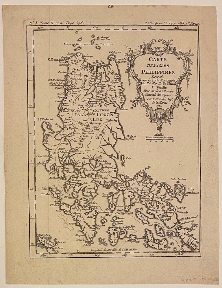 Item #312813 Carte Des Isles Philippines 1re Feuille. Jacques Nicolas BELLIN.