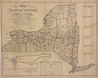 Item #313686 Map of the State of New York exhibiting the several towns and counties together with...