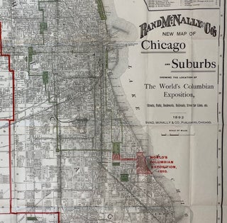 New Map of Chicago and Suburbs showing the location of the World's Columbian Exposition