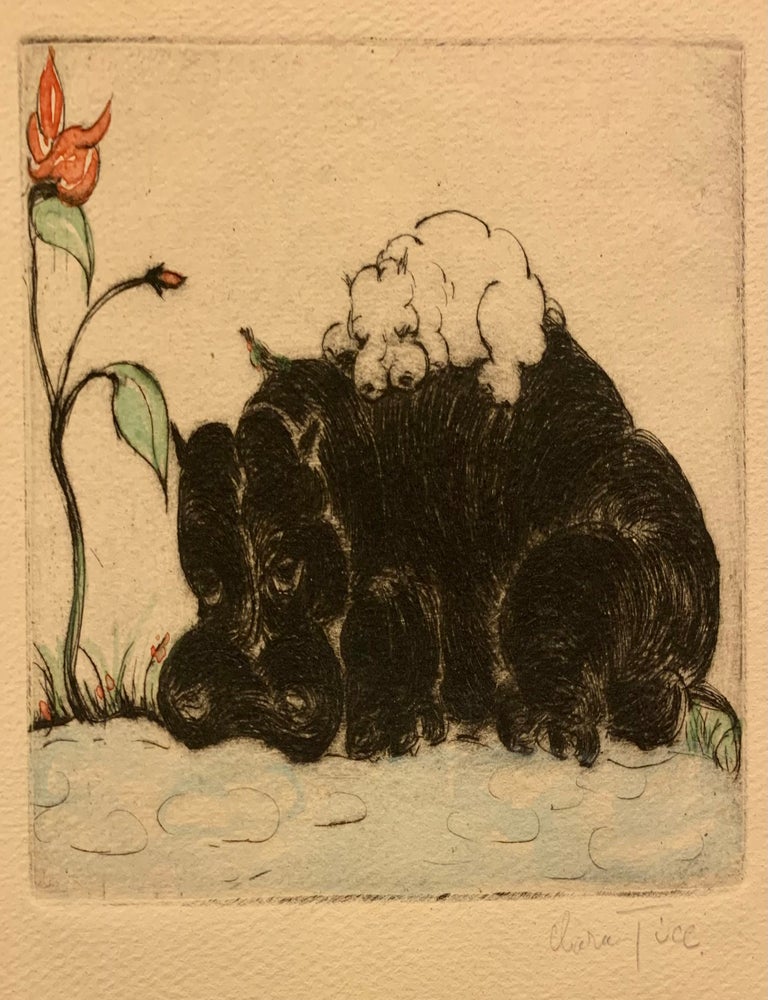 Item #316515 Hippopotamus Mother and Baby. Clara TICE.