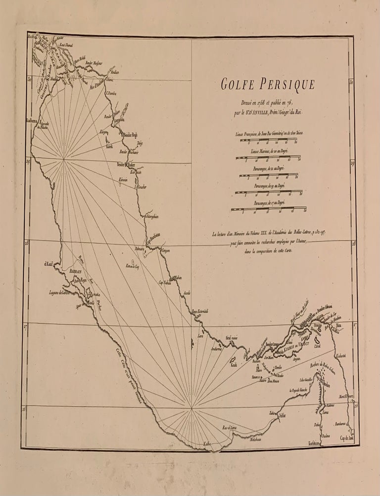 Item #317084 Golfe Persique Dresse en 1758 et publie en 76. Jean Baptiste Bourguignon D'ANVILLE.