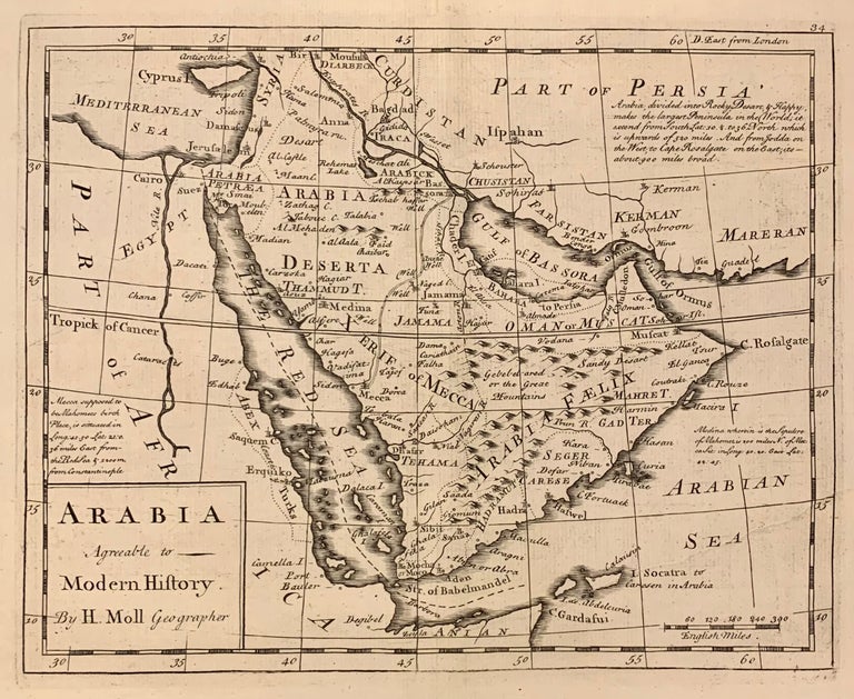 Item #317118 Arabia agreeable to Modern History. Herman MOLL.