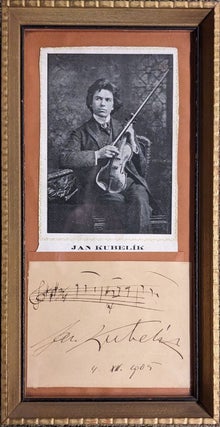 Item #317538 AMQS (Autograph Musical Quotation Signed), consisting of three bars of music. Jan...
