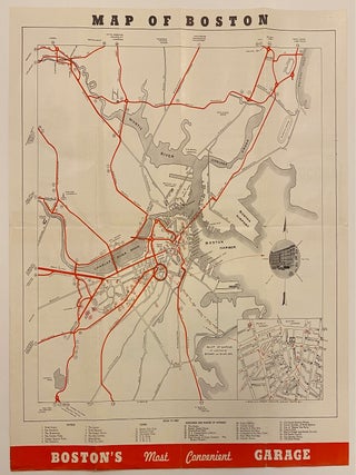 Item #317761 Map of Boston; Boston's finest Eliot St. Garage Tourist Guide. ANONYMOUS