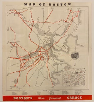 Item #317761 Map of Boston; Boston's finest Eliot St. Garage Tourist Guide. ANONYMOUS