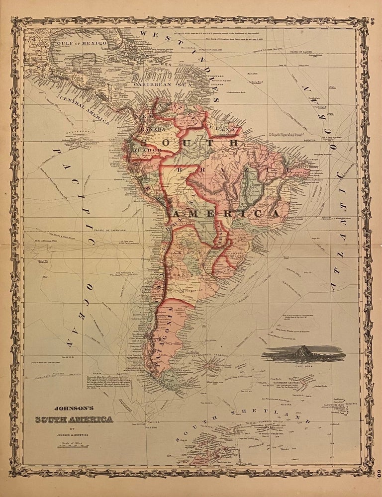Item #318111 Johnson's South America. JOHNSON, BROWNING.