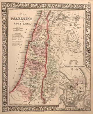 Item #318477 A New Map of Palestine or the Holy Land. Samuel Augustus Sr MITCHELL