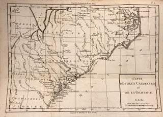 Item #321575 Carte Des Deux Carolines et De La Georgie; C.1782 Map of the Carolinas and Georgia...