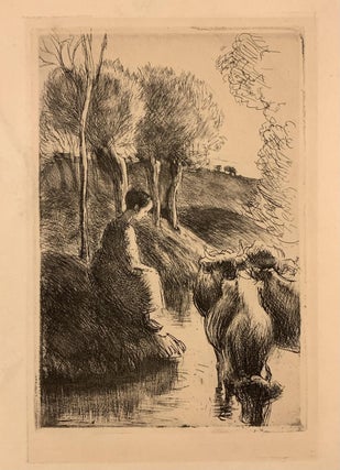 Item #321803 La Vachere au Bord de l'Eau. CAMILLE Pissarro