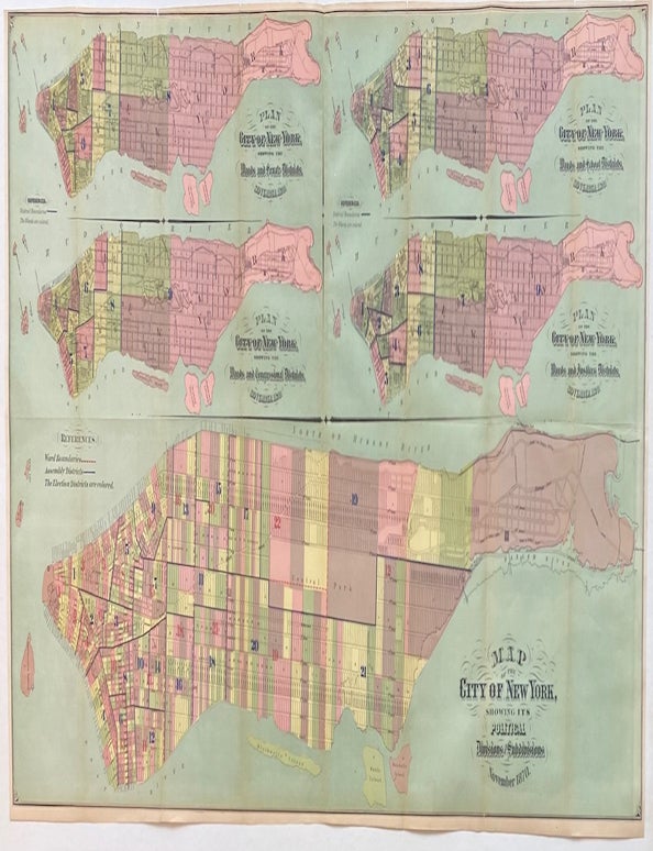 Item #322007 Map of the City of New York, Showing Its Political Divisions and Subdivisions November 1870. John HARDY.