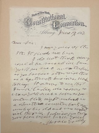 Item #322091 Autographed letter signed on "Constitutional Convention" letterhead....