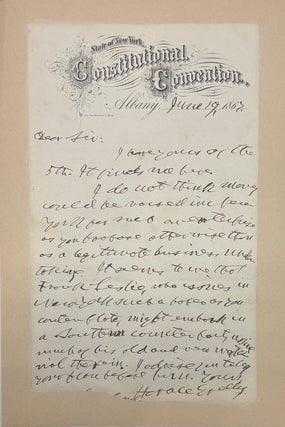 Item #322091 Autographed letter signed on "Constitutional Convention" letterhead....