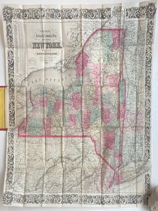 Colton's Railroad & Townshp Map of the State of New York with parts of the adjoining states of Canada.